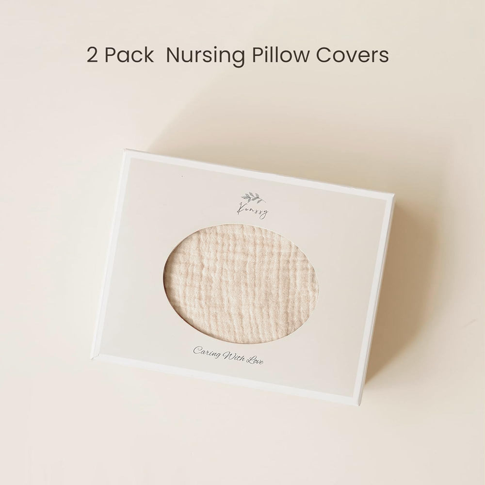 Konssy nursing pillow covers fit most pillows with a secure zipper.
