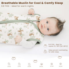 Konssy 0.8 TOG sleep sack keeps baby comfortable