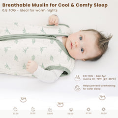 Konssy sleep sack roomy bottom, supports natural baby movement