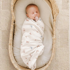 Konssy muslin swaddle blanket 47x47 inches for secure wrapping