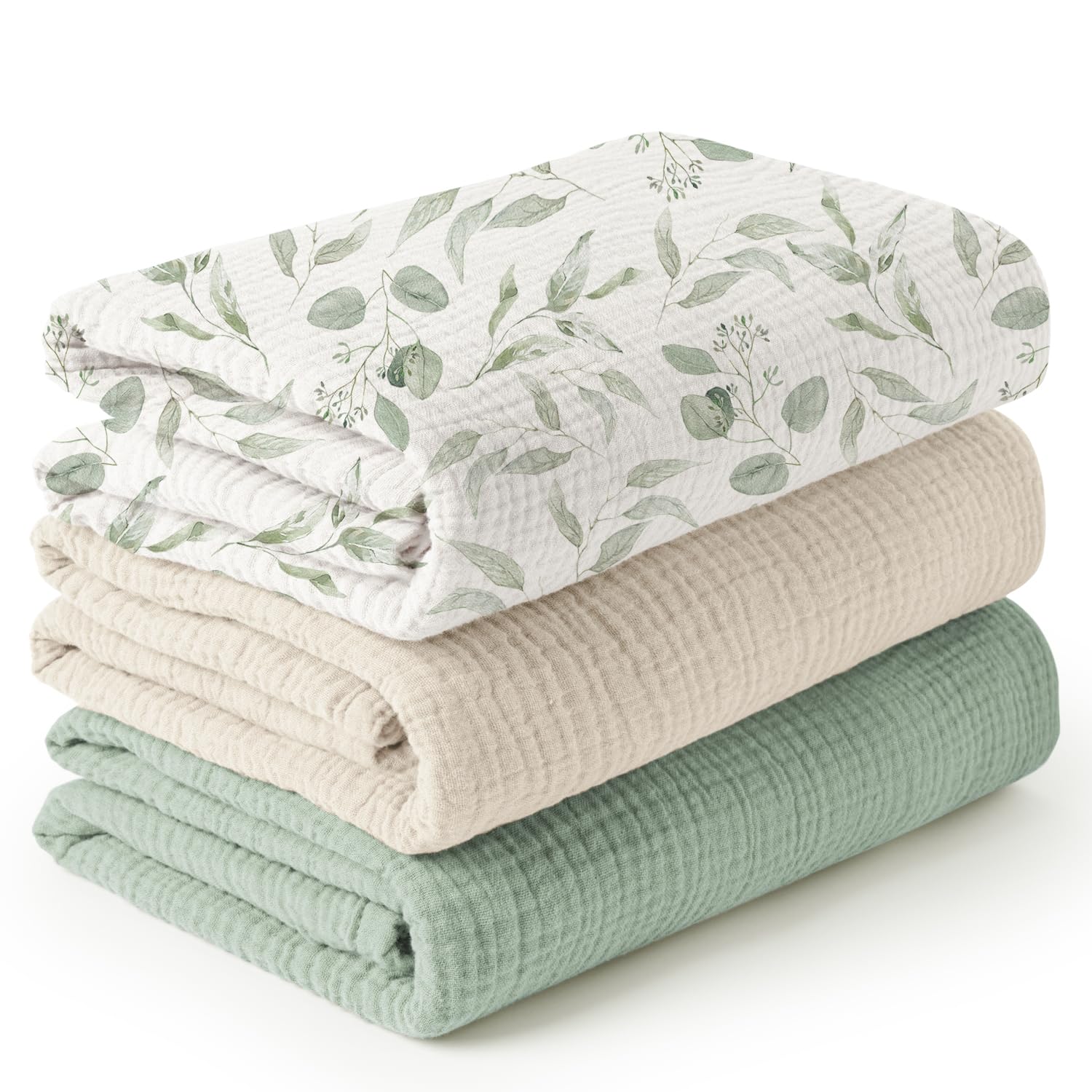 Konssy muslin swaddle blankets show soft texture for newborn comfort.