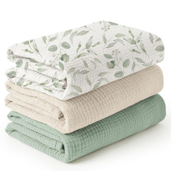 Konssy muslin swaddle blankets show soft texture for newborn comfort.