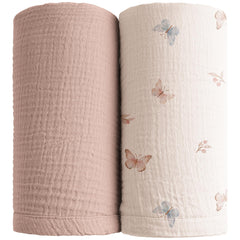 Konssy muslin swaddle taupe solid blanket, soft texture for newborn comfort