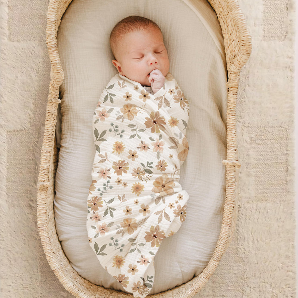 Konssy neutral-color swaddle blanket suitable for everyday use.