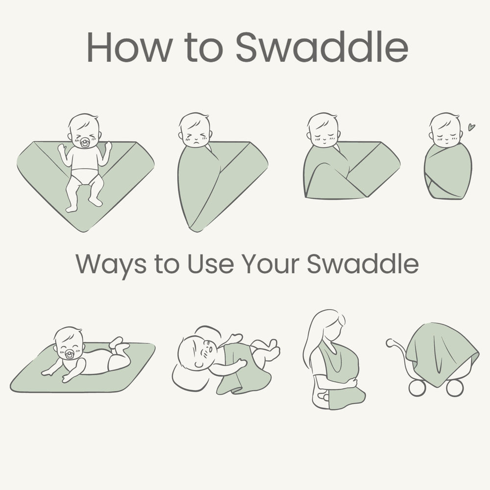 Travel shot showing Konssy swaddle tucked into a diaper bag for on-the-go.