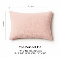 Fits 13x18 toddler pillows for crib or toddler bed setups