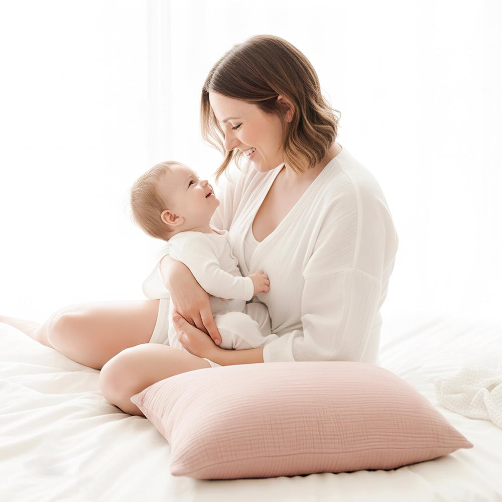 Soft cotton muslin pillowcase great for delicate toddler skin
