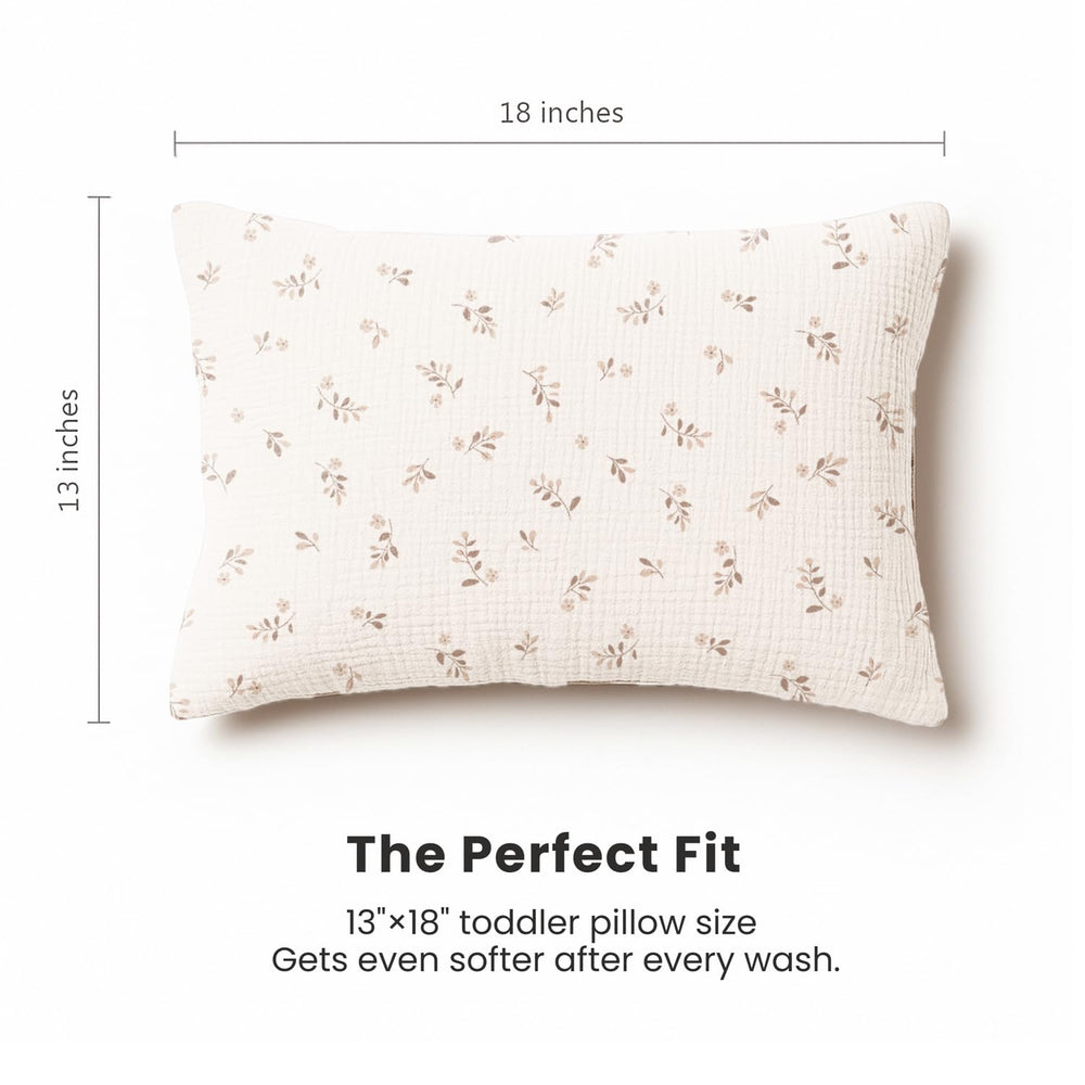 Konssy Muslin Toddler Pillowcase soft breathable cotton for comfy sleep
