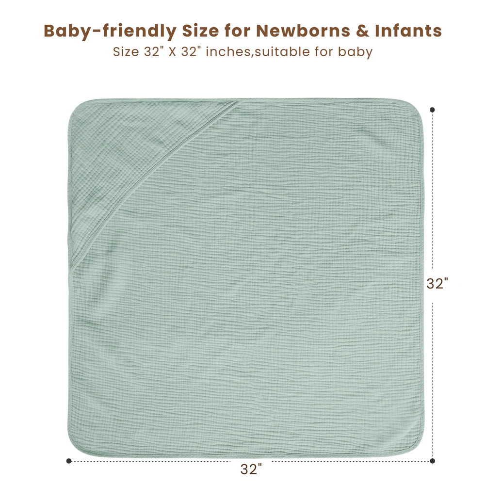 Konssy muslin towel keeps little ones warm and dry hair after baths