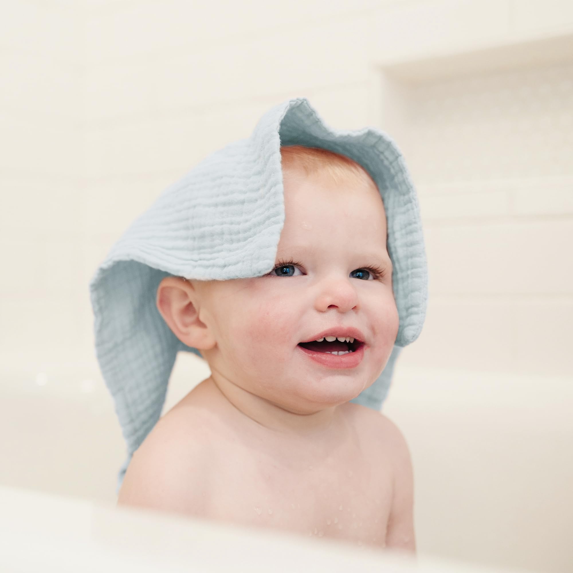 Konssy durable muslin washcloths stay soft after washing.