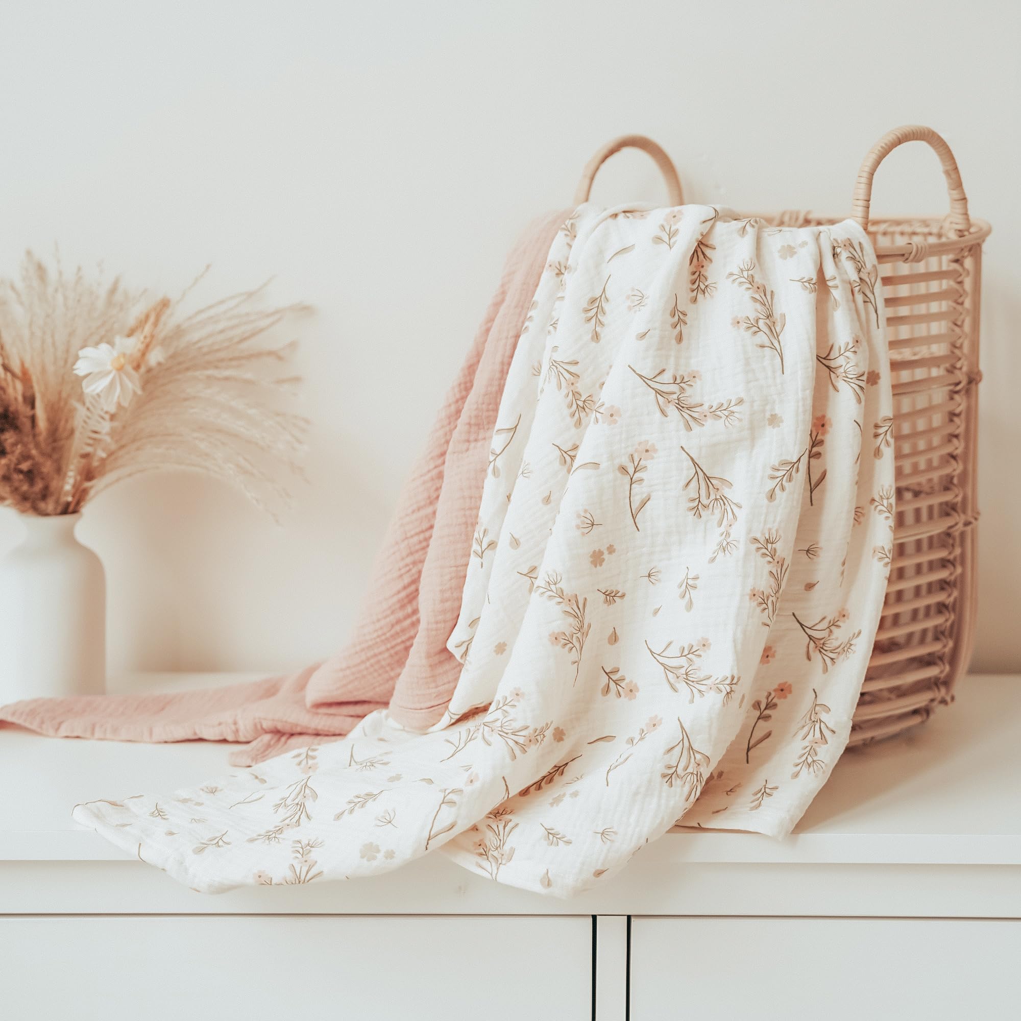 Konssy nursery essential swaddle used for wrapping and calming routines.