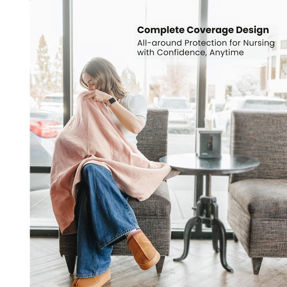 Konssy nursing cover with adjustable neckband for a secure fit