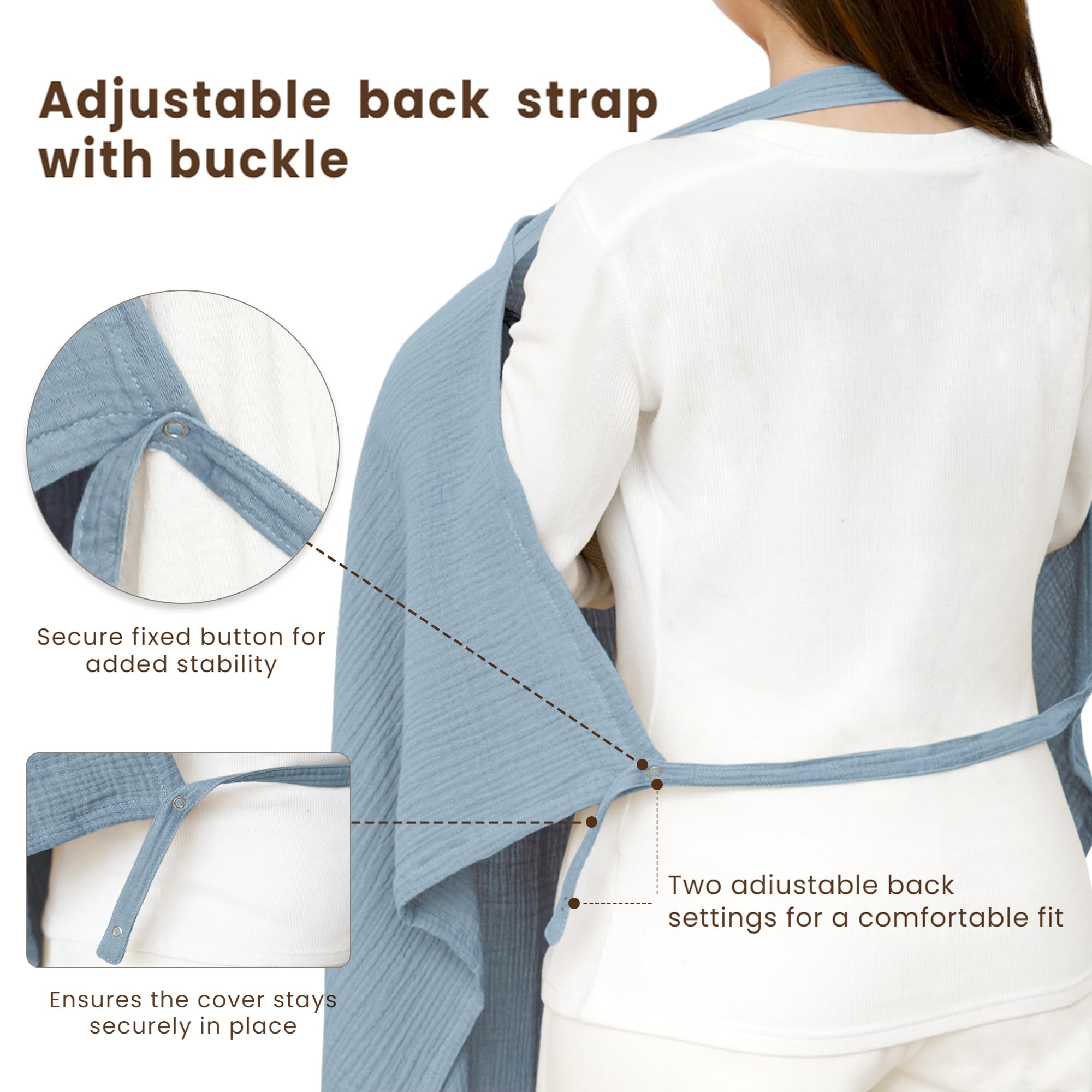 Konssy nursing apron style promotes discreet breastfeeding with confidence.