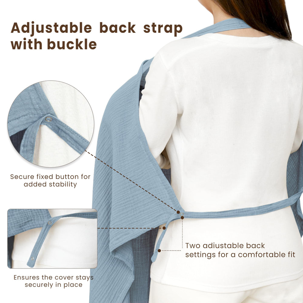Konssy nursing apron style promotes discreet breastfeeding with confidence.