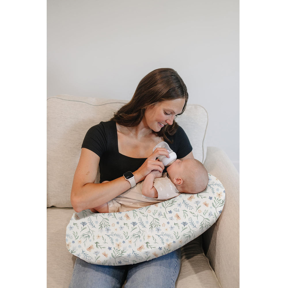 Konssy nursing pillow cover with stretchy elastic edges for snug fit