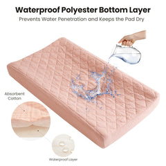 Konssy quilted cotton changing pad cover provides soft touch during every diaper change.