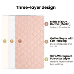 Konssy quilted cotton top layer detail showing soft muslin texture