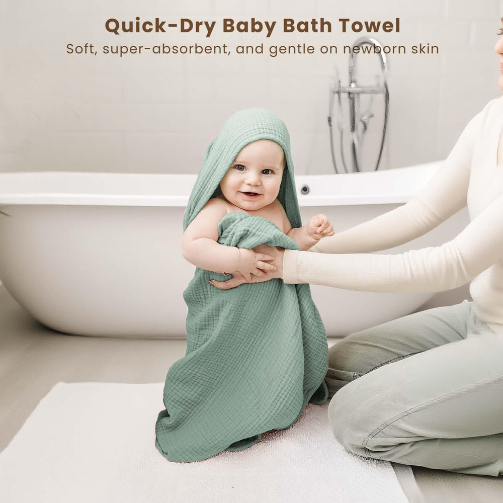 Konssy 32x32 towels offer generous coverage for growing babies