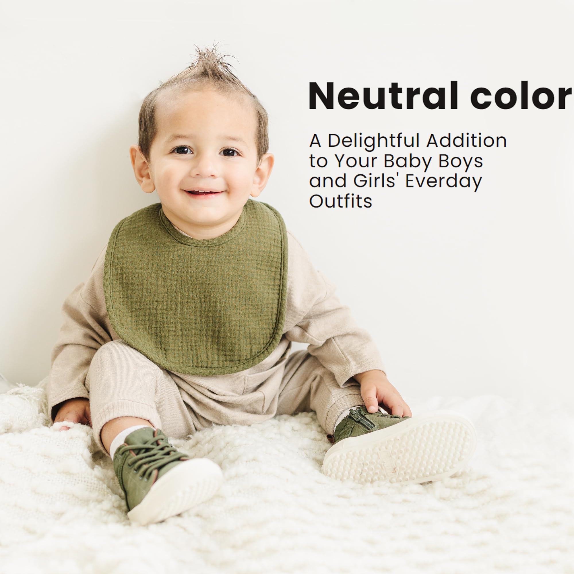 Konssy bibs with soft fleece backing keep baby dry during drool