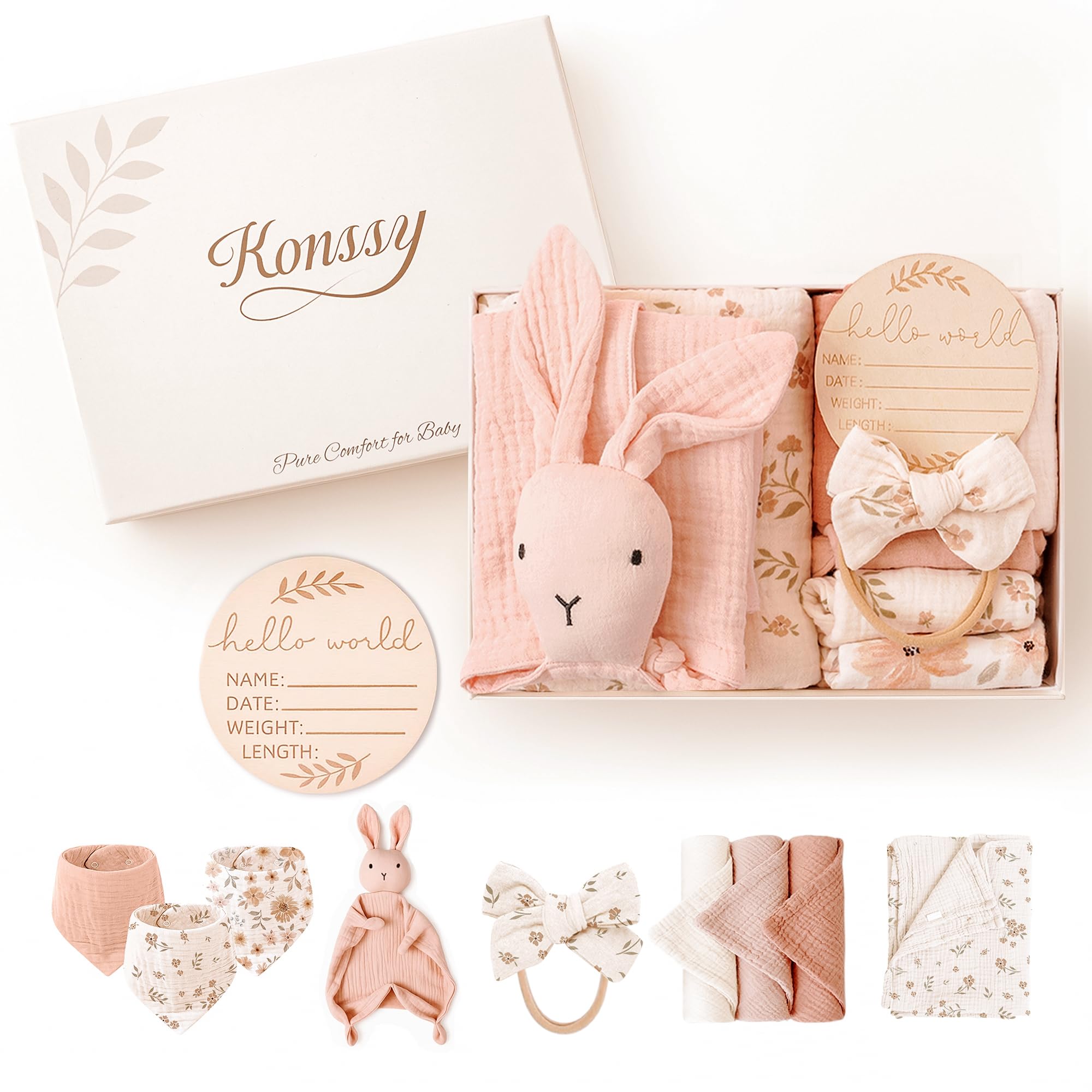 Konssy swaddle blanket 47x47 for cozy, breathable swaddling and naps