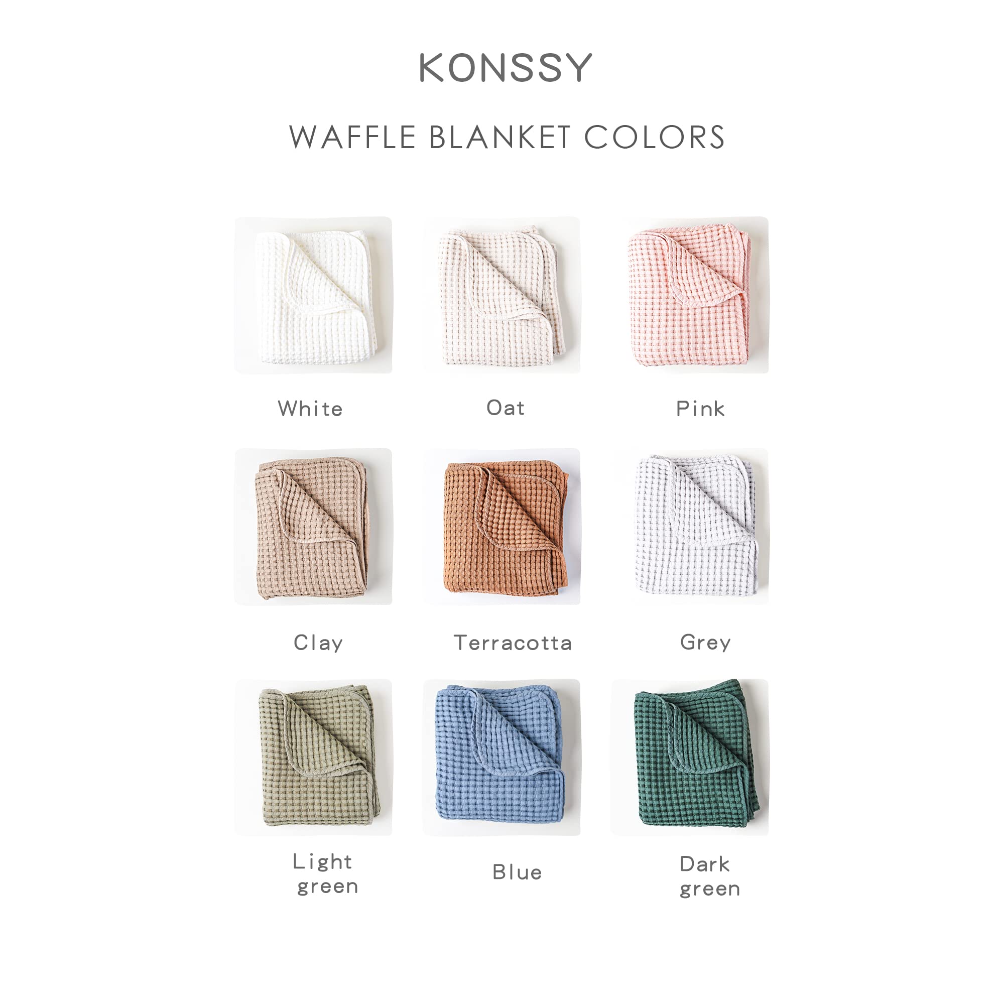 Konssy waffle blanket soft skin close up gentle on delicate skin