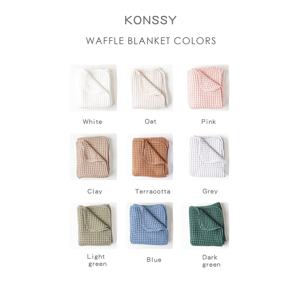 Konssy waffle blanket soft skin close up gentle on delicate skin