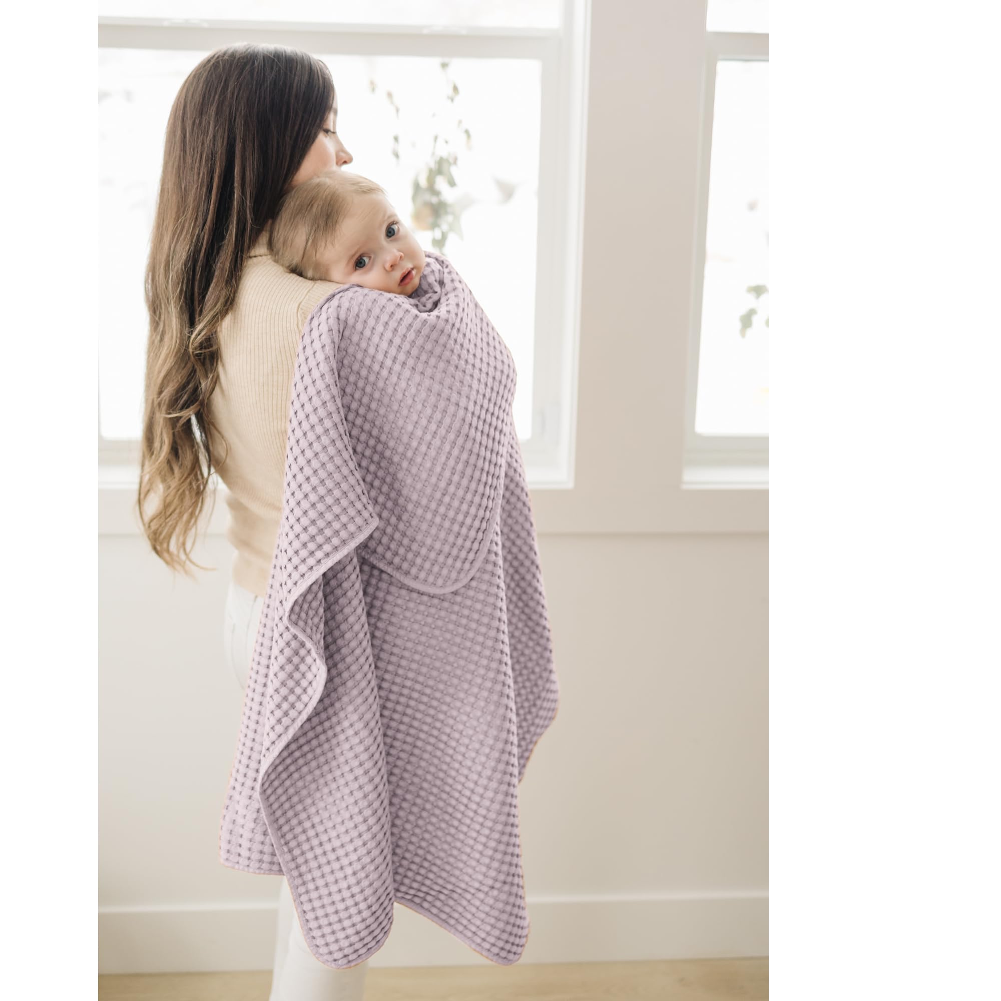 Konssy Waffle Baby Blanket purple - perfect crib throw for daydreamy naps