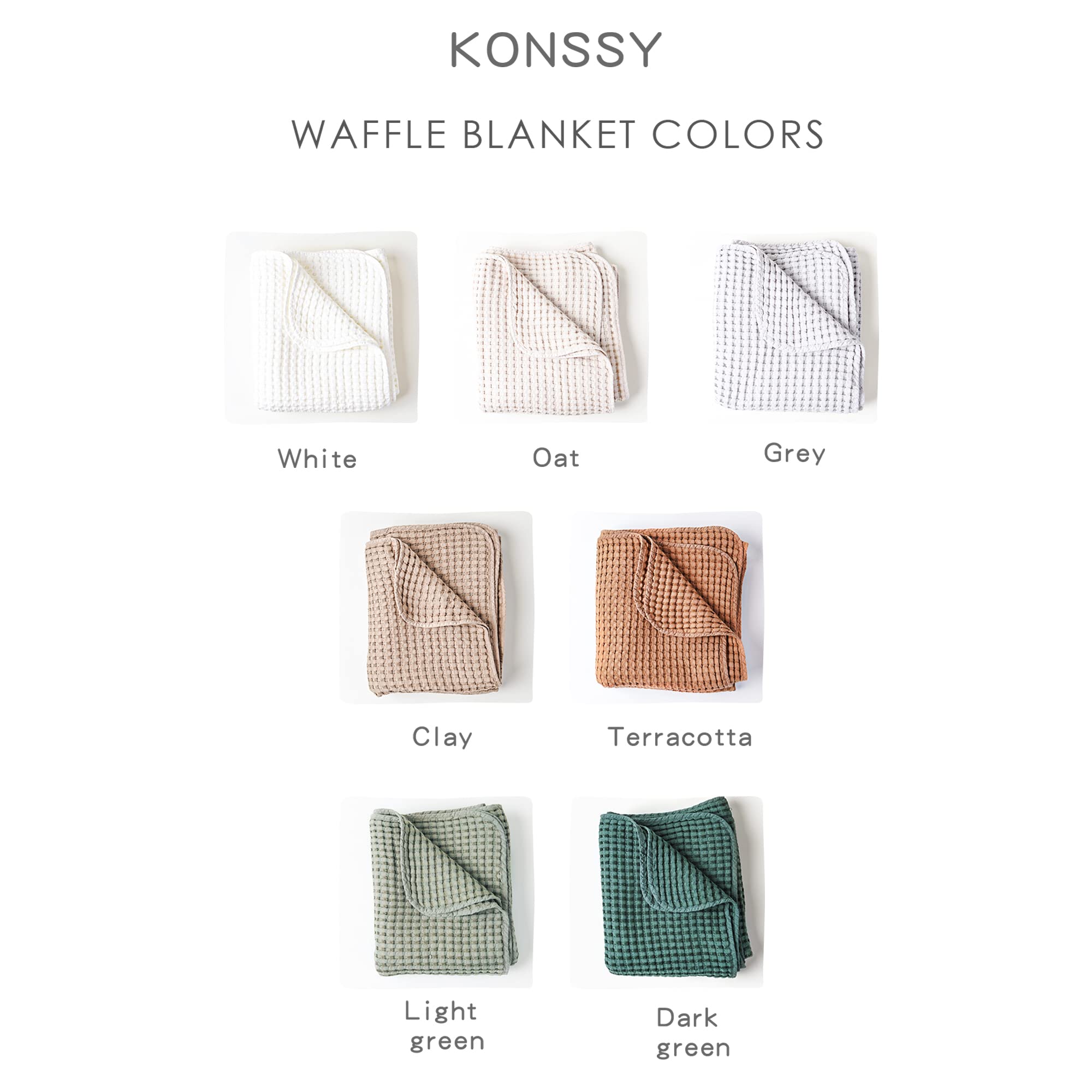 Konssy Waffle Baby Blanket unisex design, ideal for gifting.