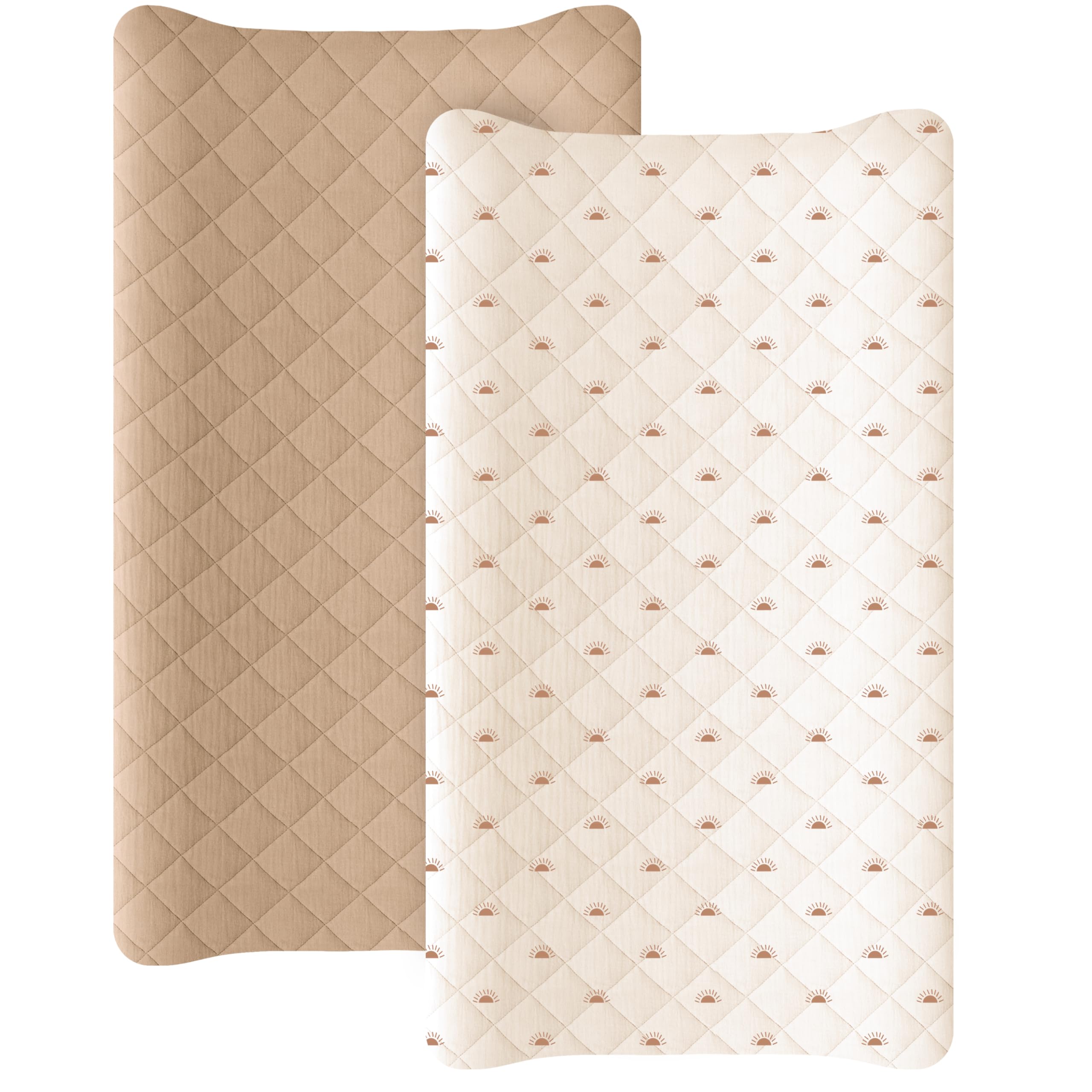 Konssy waterproof muslin changing pad cover duo pack fits standard pads securely.