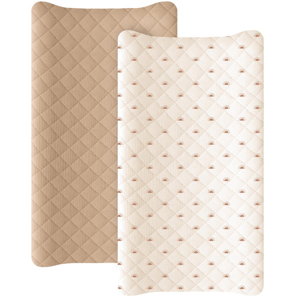Konssy waterproof muslin changing pad cover duo pack fits standard pads securely.