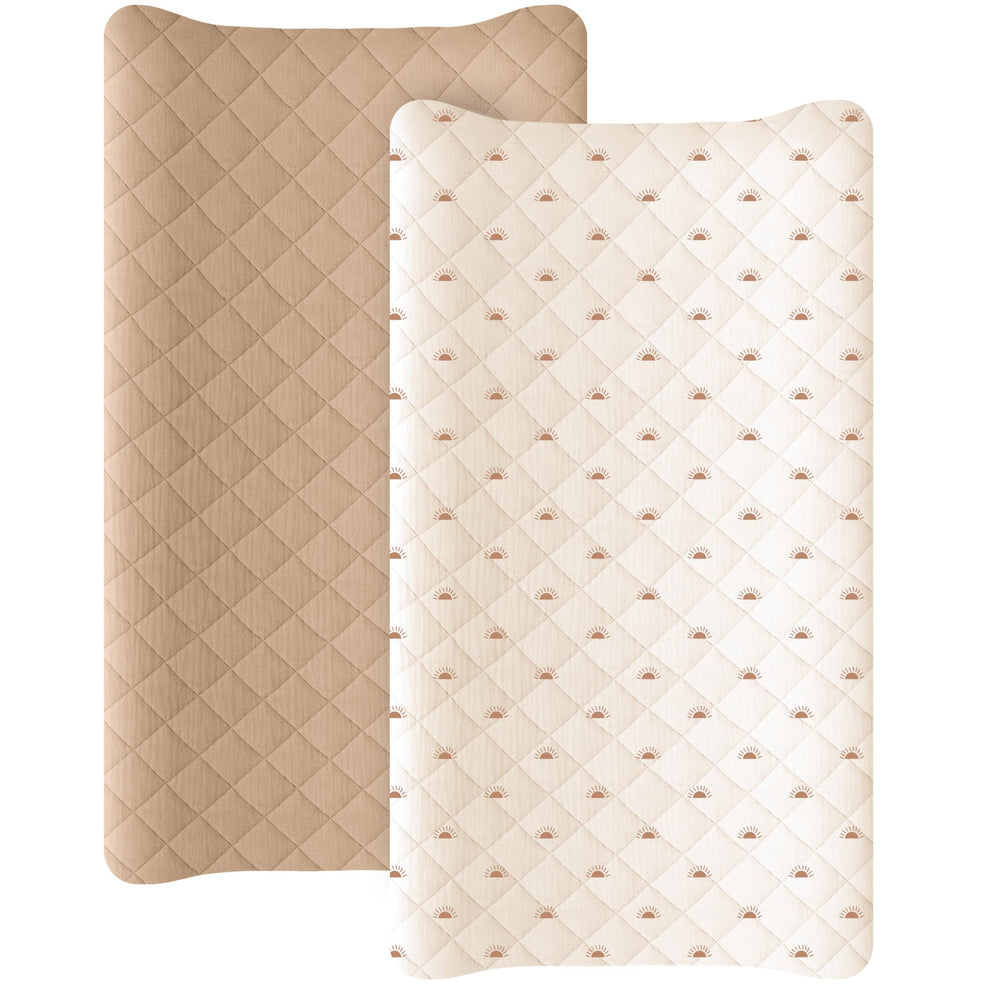 Konssy waterproof muslin changing pad cover duo pack fits standard pads securely.