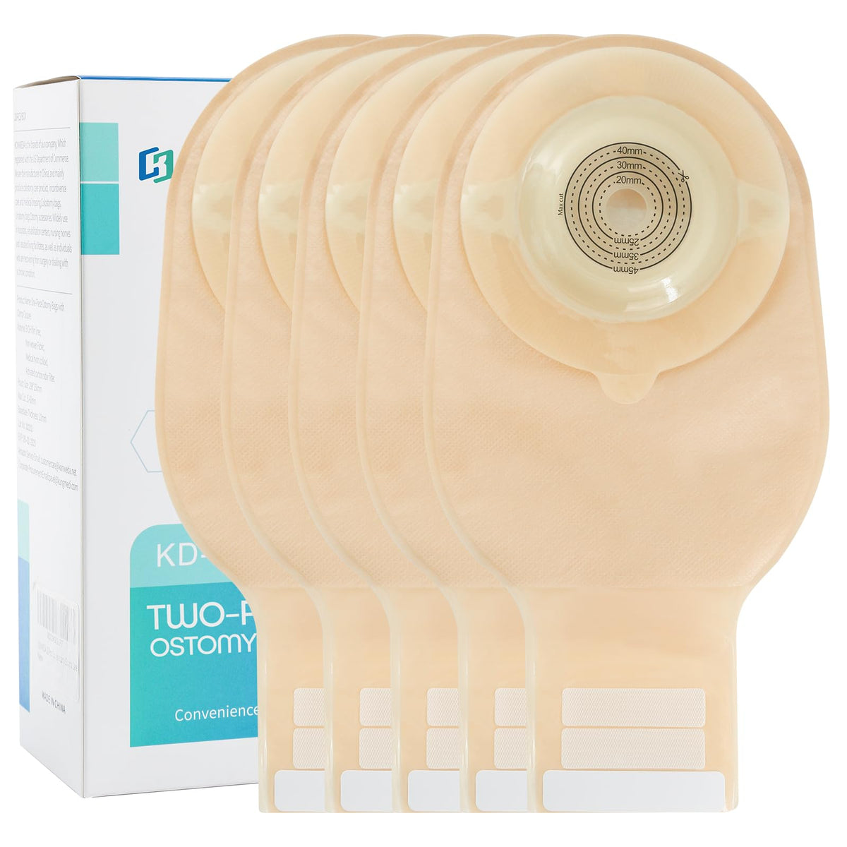 KONWEDA convex ostomy bag front view shows a secure fit for sensitive skin.