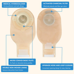 KONWEDA convex ostomy bag side profile for better seal around the stoma.
