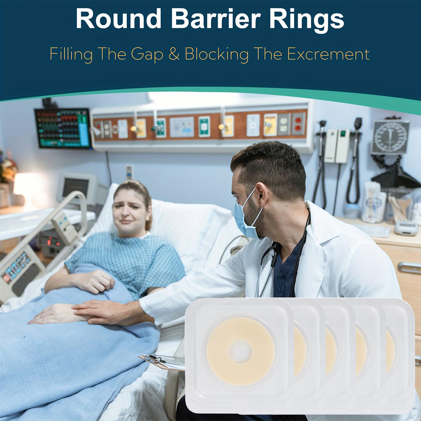 KONWEDA ostomy barrier ring measures 47mm diameter and 2mm thickness