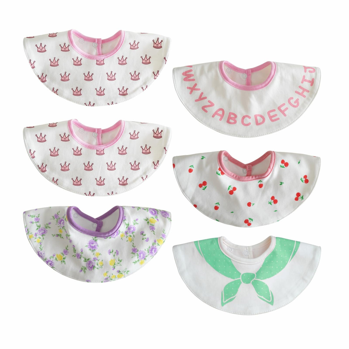 Kooape baby bibs with round design for 360° coverage keeps clothes clean