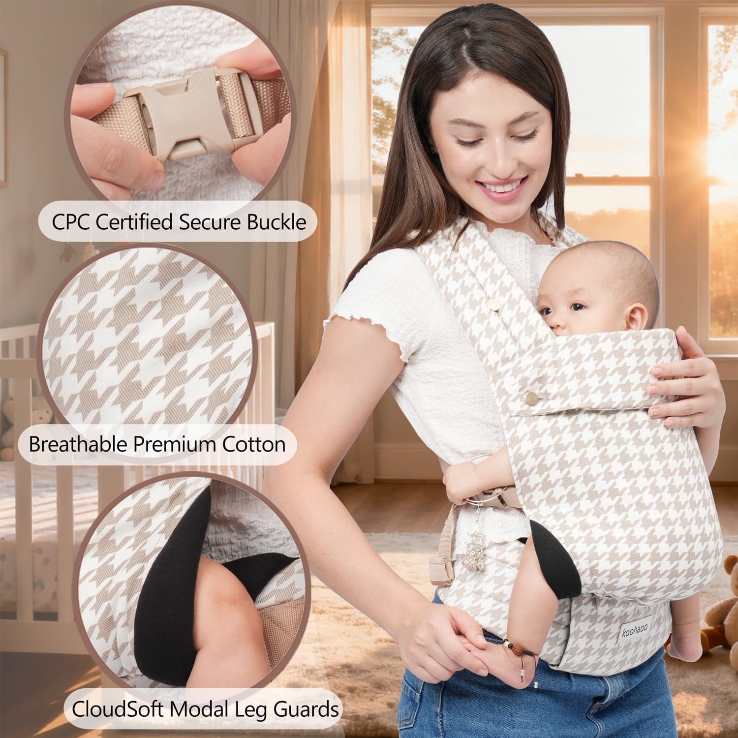Koohaoo baby carrier front pocket keeps essentials handy