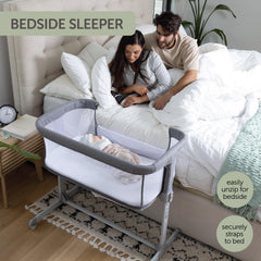 KoolerThings bassinet with wheels and brakes for quiet room movement.