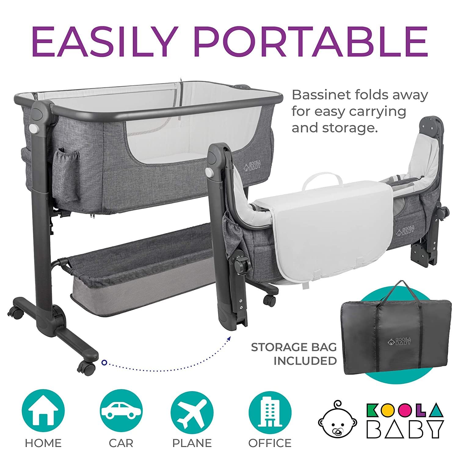 KoolerThings four-wheel design enables quick movement between rooms.