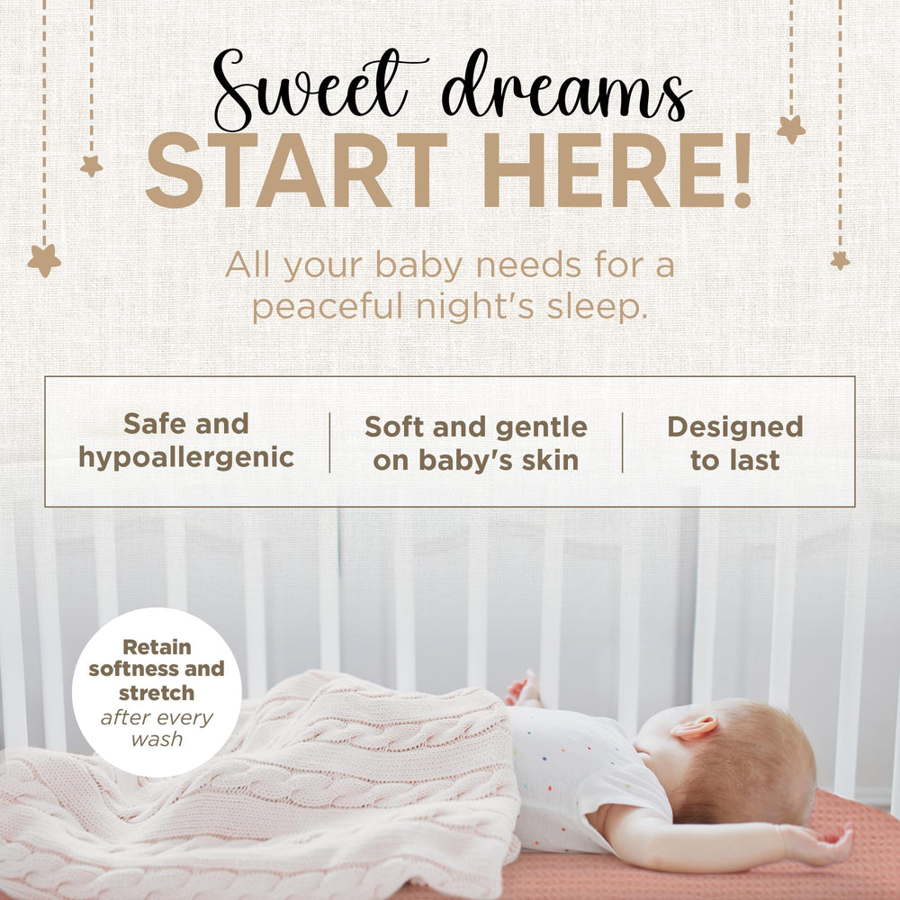 KoolerThings bassinet sheets folded to reveal 32x19 inch size.