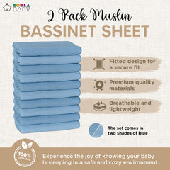 KoolerThings two-tone blue sheets add gentle color to nighttime nursery routines.