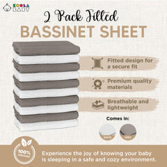 KoolerThings sheets fit Ronbei bassinet with universal elastic corners.