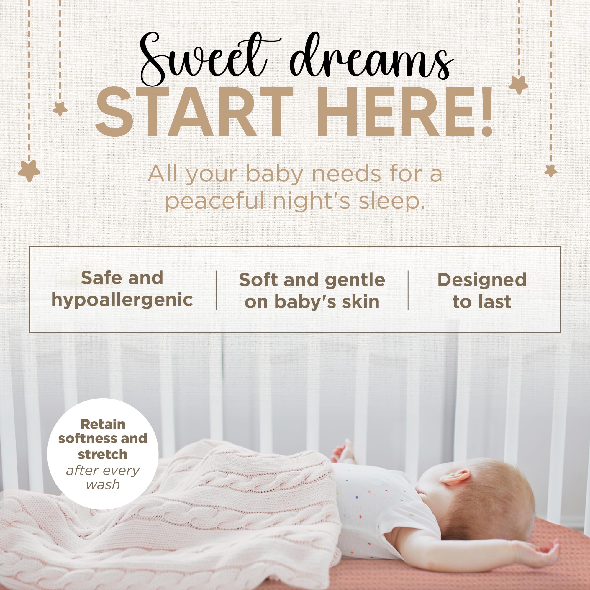 KoolerThings bassinet sheets on bassinet demonstrate universal fit