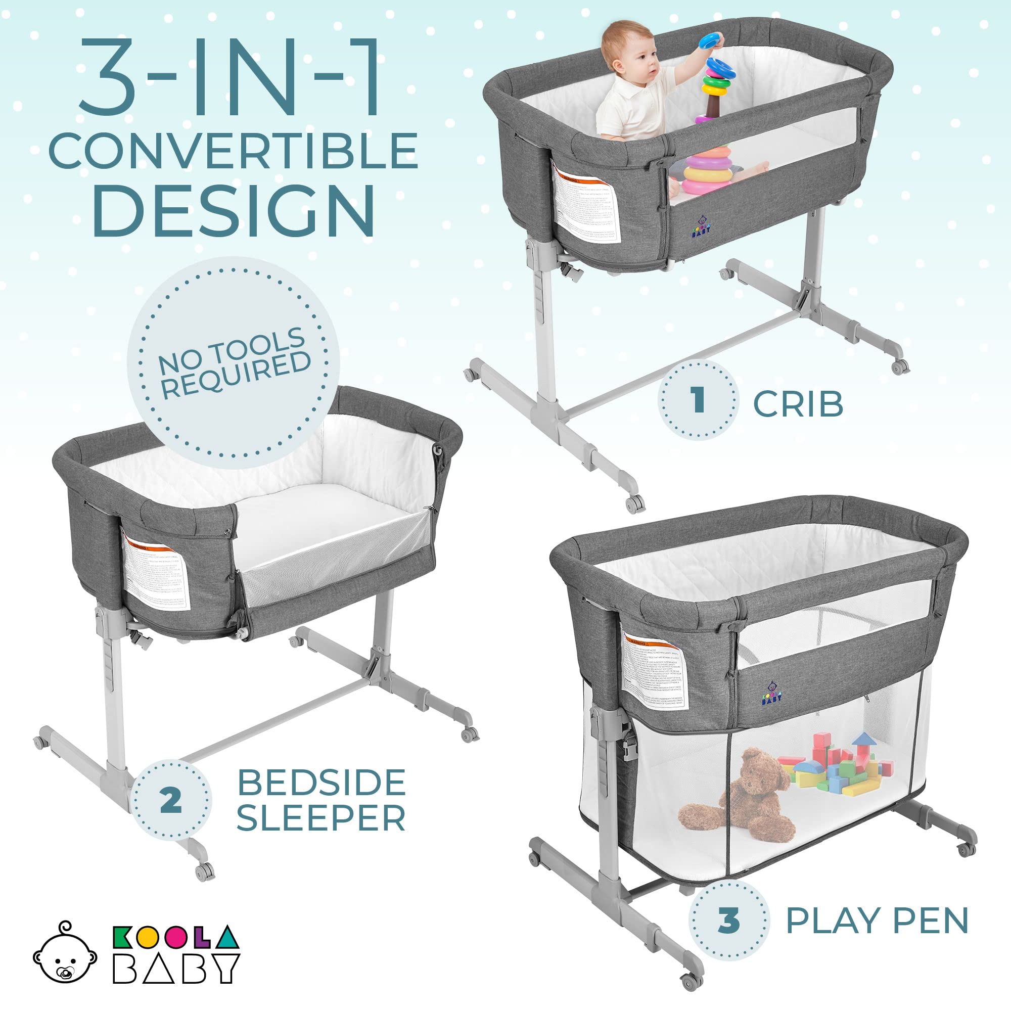 KoolerThings bedside sleeper with zipper for easy nighttime feeding