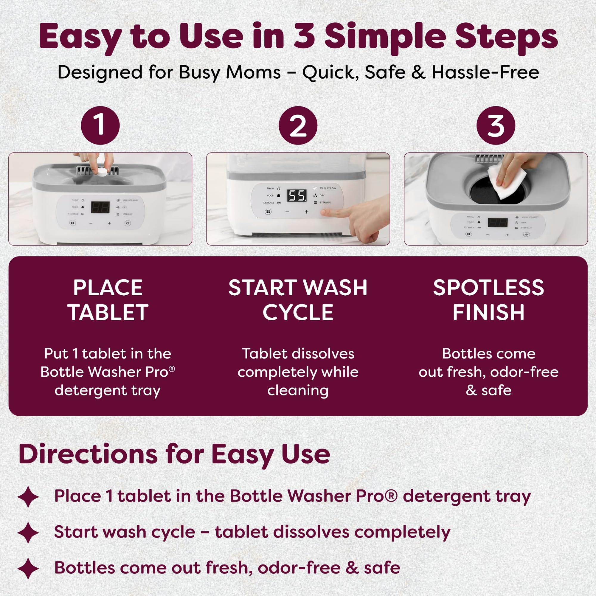 KoolerThings tablets for baby bottles, removes milk residue for fresher feeds.