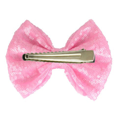 Koolgil alligator clip sequin bow green closeup with strong grip