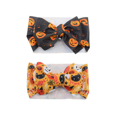 Koolgil baby headbands with an 8-inch bowknot in black and orange for festive styling.