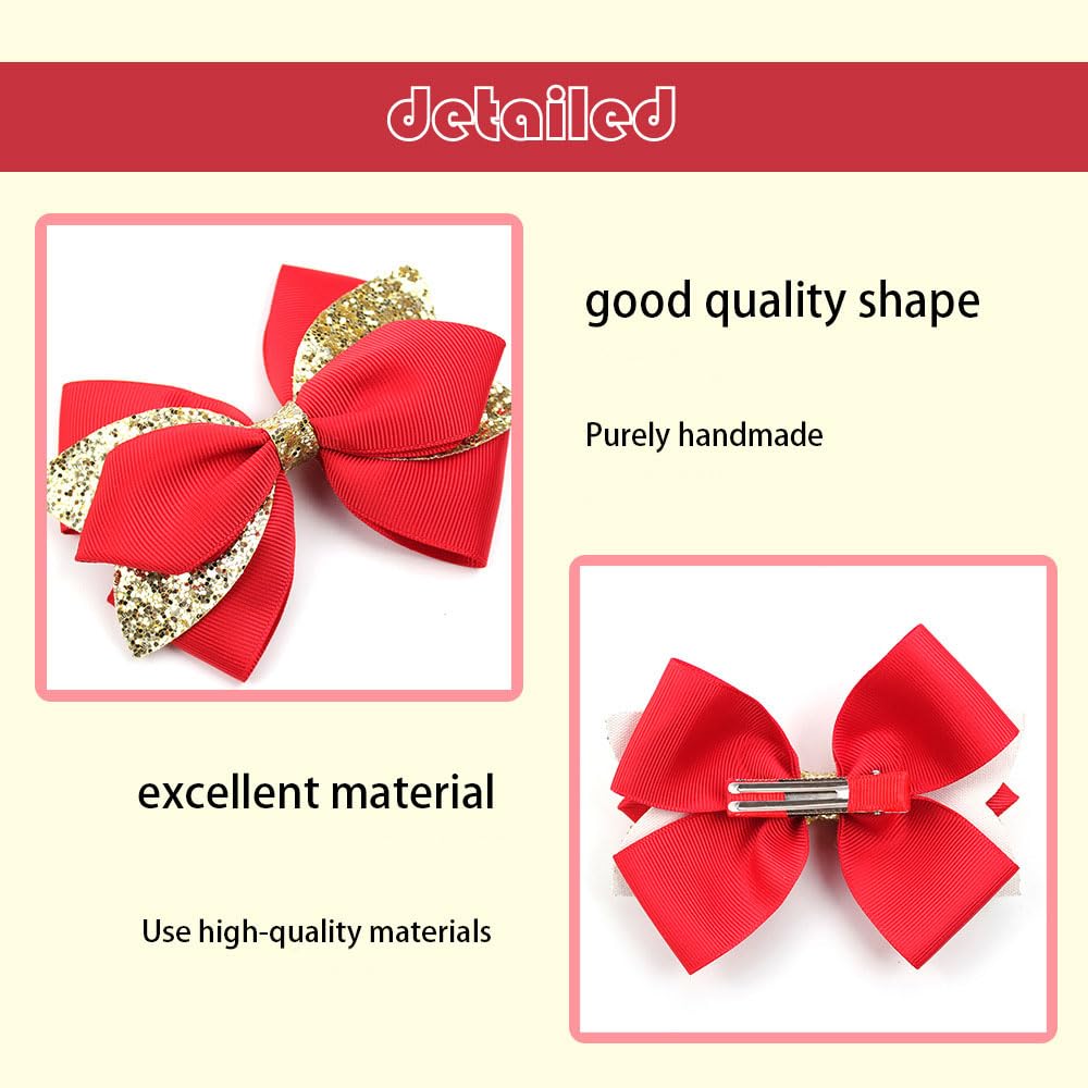 Koolgil baby girls hair clip sparkly bow, perfect for photos and parties.