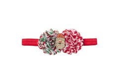 Koolgil Christmas feather headband with chiffon rose for adorable baby photo sessions