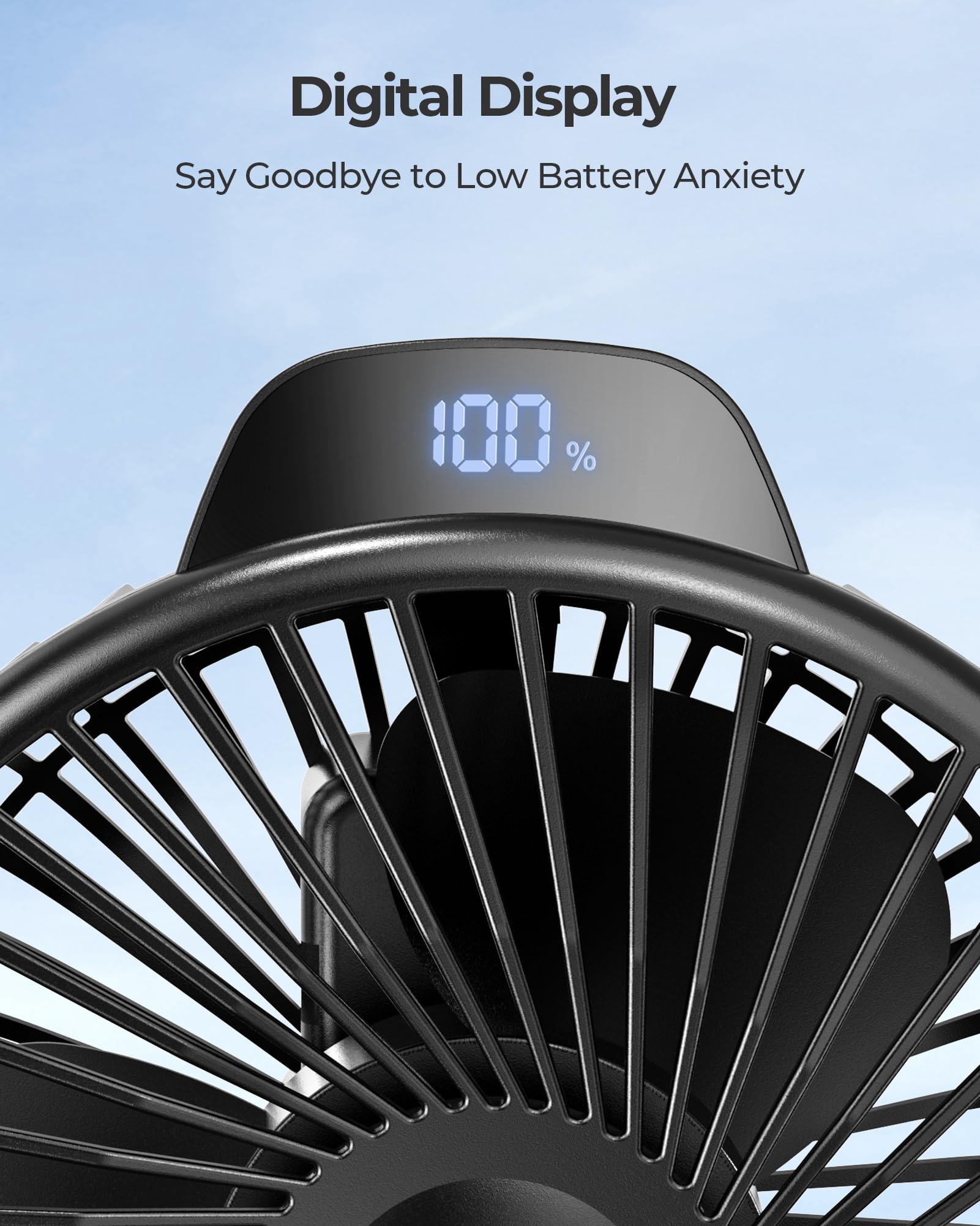 Koonie portable fan clips securely to stroller, crib, or car seat.