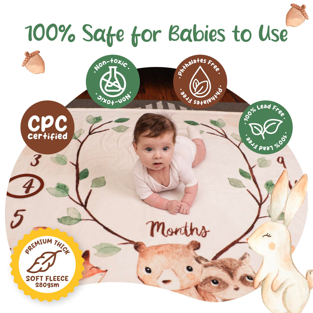 KooKooBaby 47-inch square blanket provides ample space for growing babies.